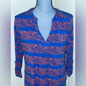 Kate and Sam Blouse New With Tags Size Medium Colorful Pattern Softest Shirt